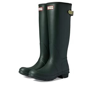 Hunter Rain Boots Women Wellington WP Back Adjust Maa Green/Wild Green 10 M